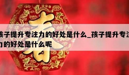 孩子提升专注力的好处是什么_孩子提升专注力的好处是什么呢