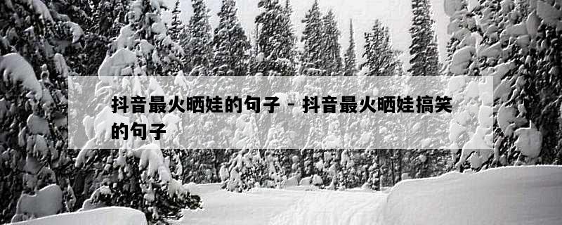 抖音最火晒娃的句子 - 抖音最火晒娃搞笑的句子