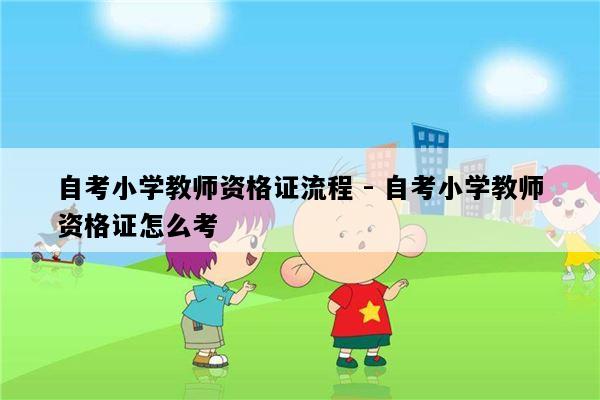 自考小学教师资格证流程 - 自考小学教师资格证怎么考