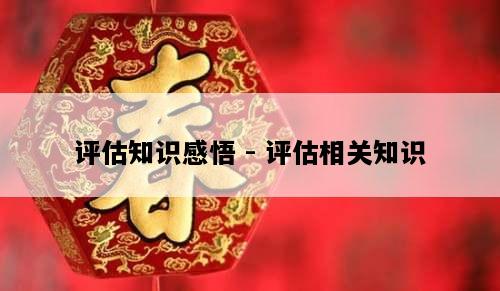 评估知识感悟 - 评估相关知识