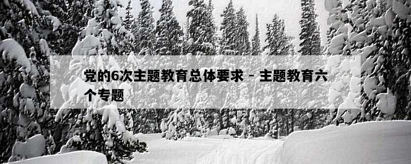 党的6次主题教育总体要求 - 主题教育六个专题