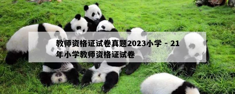 教师资格证试卷真题2023小学 - 21年小学教师资格证试卷