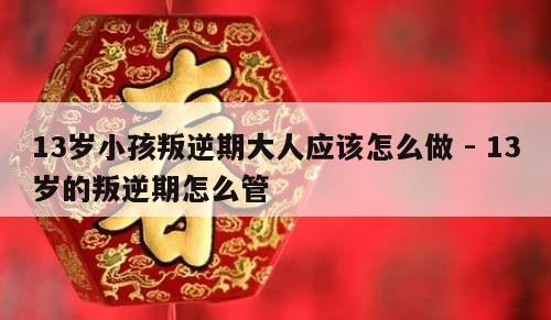 13岁小孩叛逆期大人应该怎么做 - 13岁的叛逆期怎么管