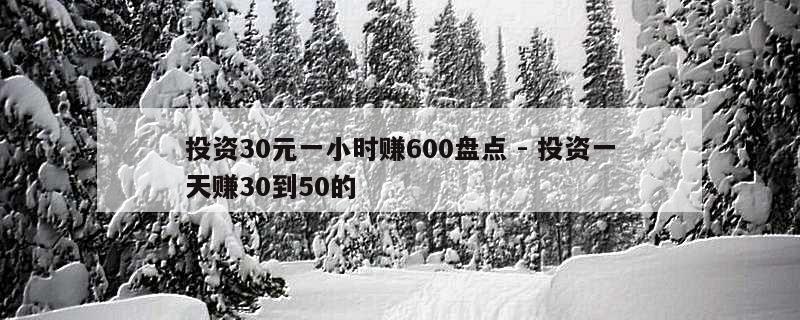 投资30元一小时赚600盘点 - 投资一天赚30到50的