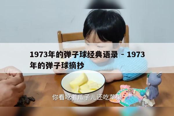 1973年的弹子球经典语录 - 1973年的弹子球摘抄