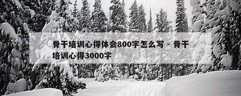 骨干培训心得体会800字怎么写 - 骨干培训心得3000字